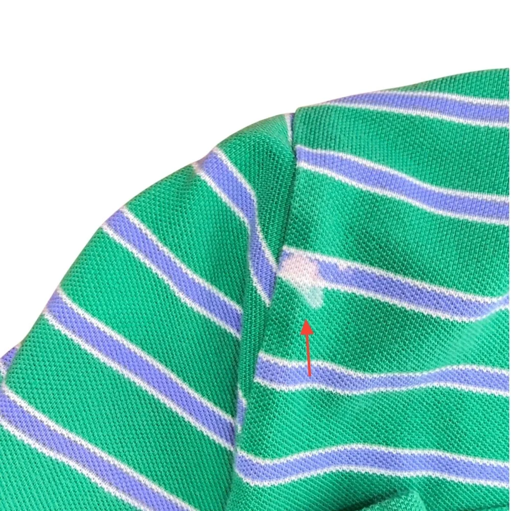 Vintage Polo Ralph Lauren Polo Shirt Mens Small Green Purple Striped Custom Fit